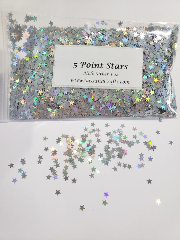 Holo Silver 5 Point Stars - 1 oz