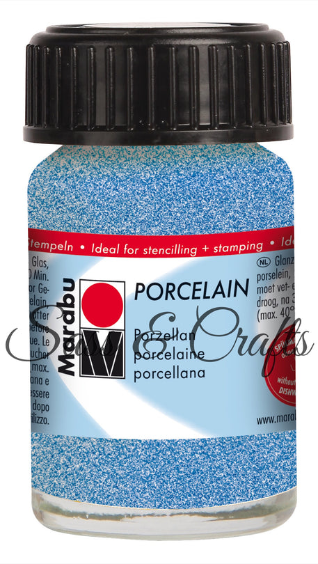 Porcelain Paint Glitter Blue - 15ml