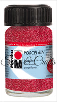 Porcelain Paint Glitter Red - 15ml