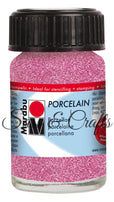 Porcelain Paint Glitter Rose Pink - 15ml