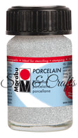 Porcelain Paint Glitter Silver - 15ml