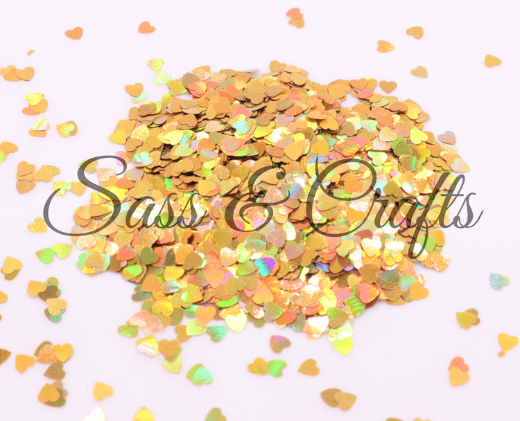 Holo Gold Hearts - 1 oz