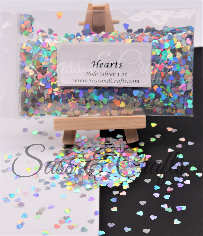 Holo Silver Hearts - 1 oz