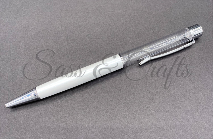 Skinny Pearlescent Ball Point Pen - Pearl White