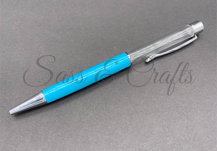 Skinny Metallic Ball Point Pen - Sky Blue