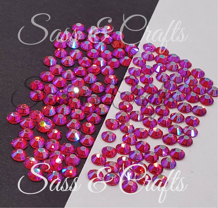 Light Siam AB Glass Rhinestones