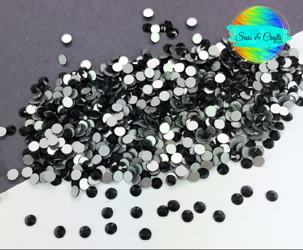 Jet Black Glass Rhinestones