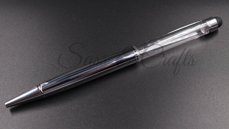 Skinny Ball Point Pen with Stylus - Chrome