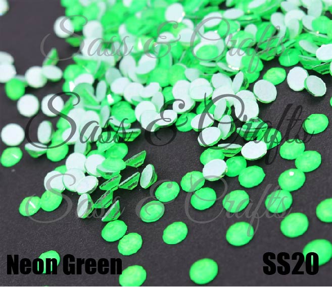 Neon Green Glass Rhinestones