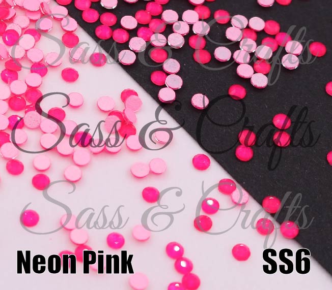 Neon Pink Glass Rhinestones