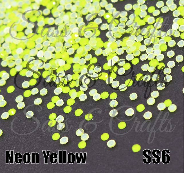 Neon Yellow Glass Rhinestones