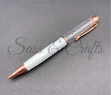Thick Pearlescent Ball Point Pen - Pearl White - Rose Gold