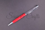 Skinny Pearlescent Ball Point Pen -  Hot Red