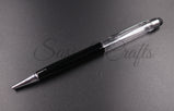Skinny Ball Point Pen with Stylus - Black