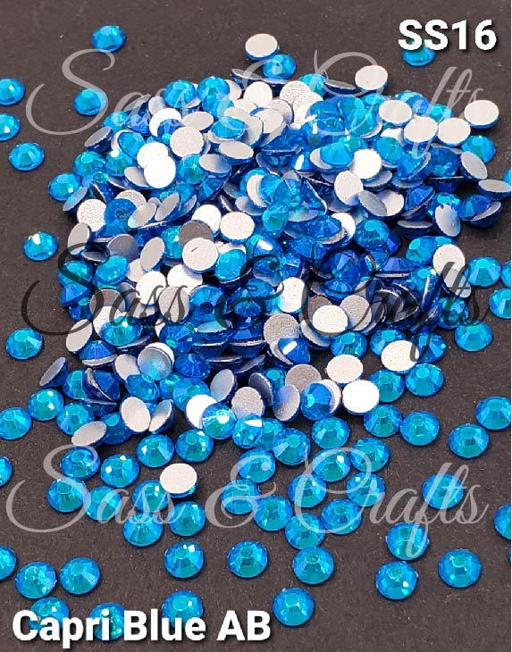 Adhesive Capri Blue Glass Rhinestone Sheets