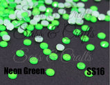 Neon Green Glass Rhinestones