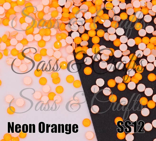 Neon Orange Glass Rhinestones