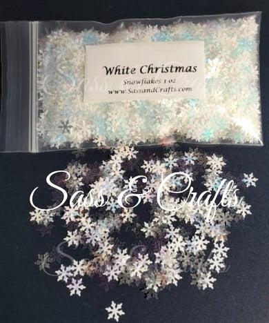 Snowflake Sequin Ice Blue Matte Frost 10mm Made in USA
