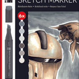 Alpha Robot Sketch Marker 6 pcs
