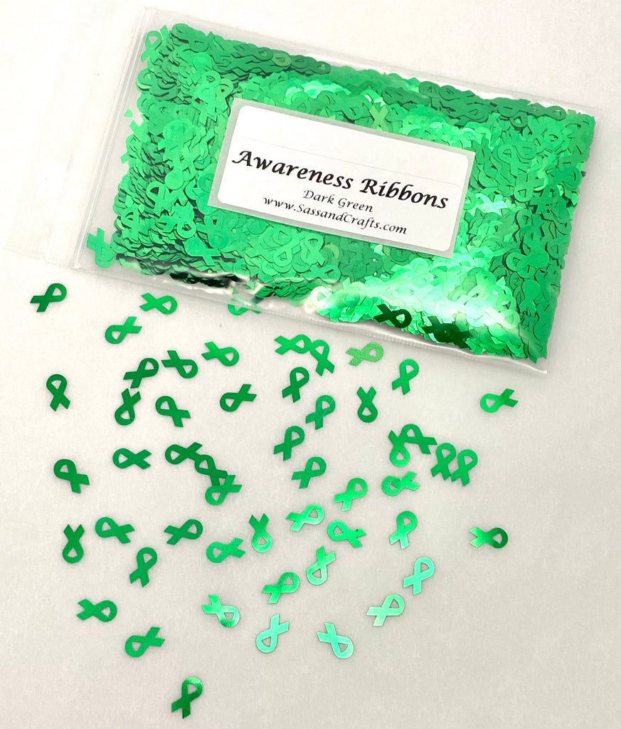 Dark Green Awareness Ribbons - 1 oz – Sass & Crafts, LLC